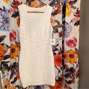 Calvin Klein Woman’s White Geometrical Dress NWT